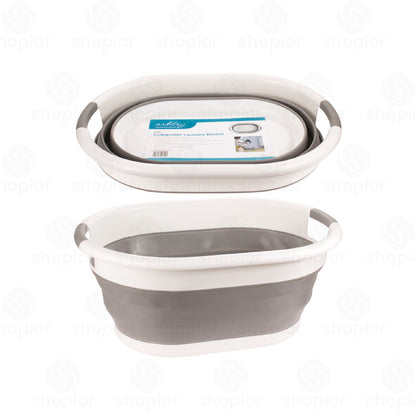 Premium Collapsible Laundry Basket – Foldable Laundry Hamper | Silicone & Bamboo
