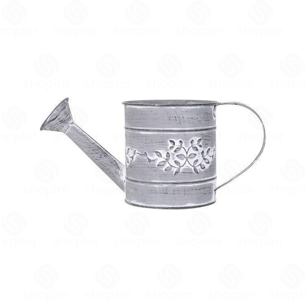 Leafy Vine Tin Trough 24cm – Rustic Zinc Oval Planter with Leaf Design Flower Pot