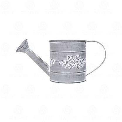 Leafy Vine Tin Trough 24cm – Rustic Zinc Oval Planter with Leaf Design Flower Pot