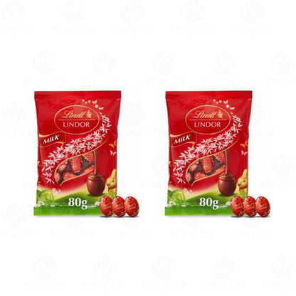 Lindt Lindor Mini Eggs Assorted Bags – Easter Treats Milk Chocolate 80g × 2 Pack