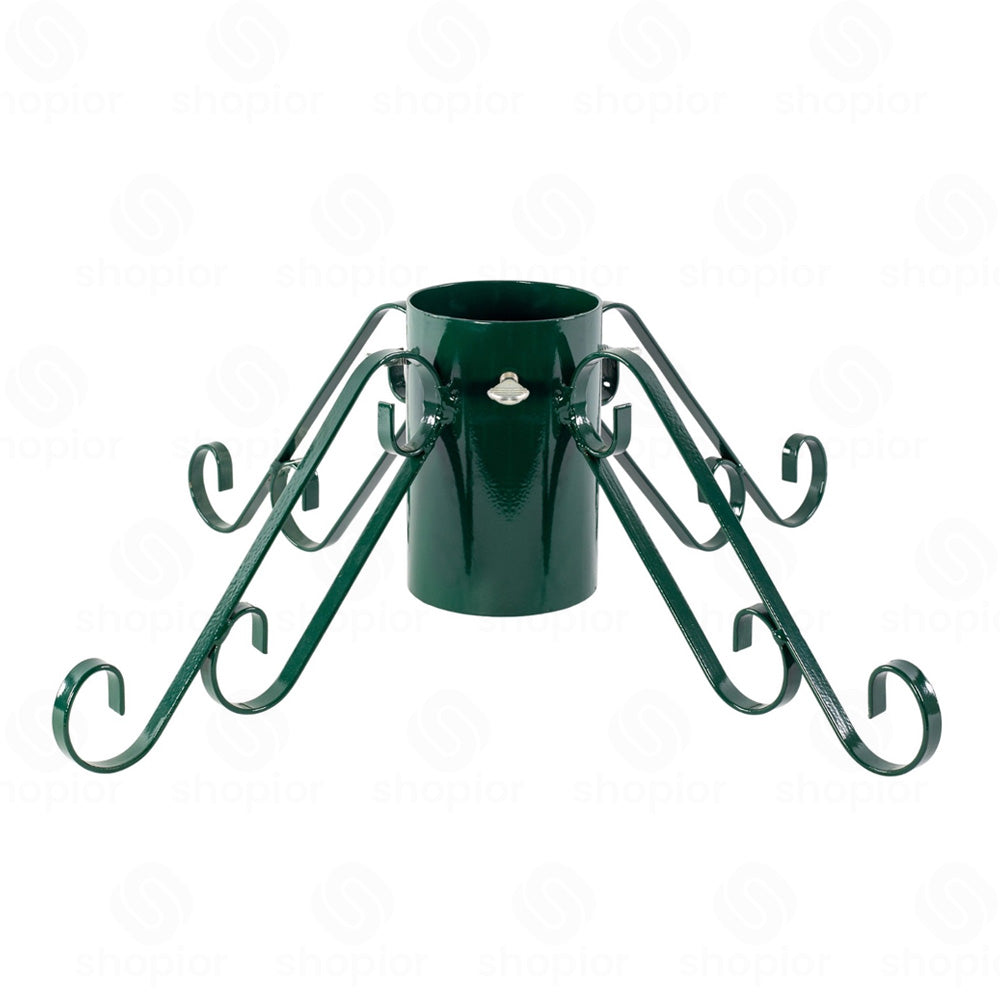 Heavy Duty Metal Christmas Tree Stand | 4-Leg Real Xmas Tree Holder Base | Red & Green