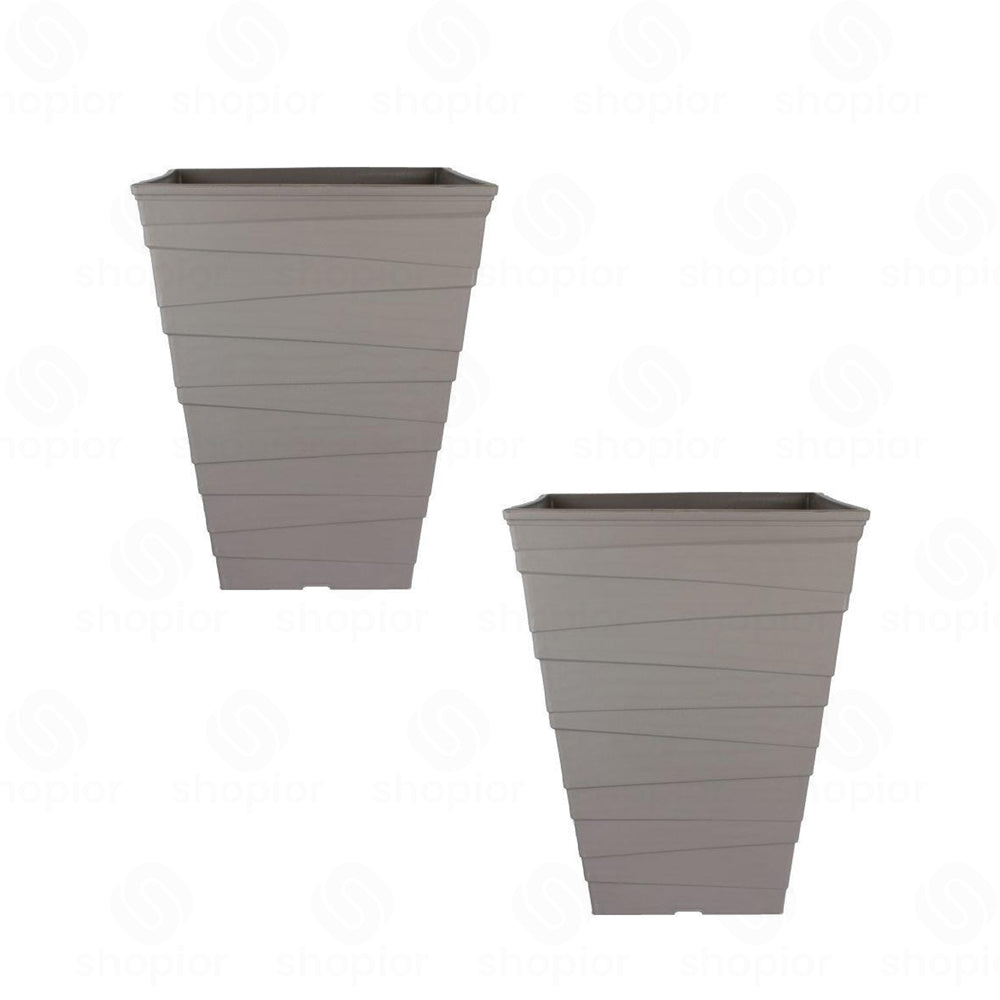 Miranda Tall Square Planter 33cm – Large Outdoor Garden Plant Pot with Drainage Holes | Modern Patio Planter