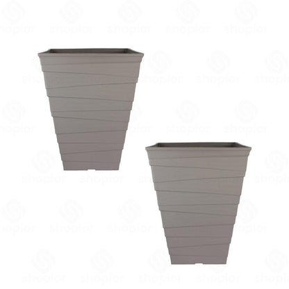 Miranda Tall Square Planter 33cm – Large Outdoor Garden Plant Pot with Drainage Holes | Modern Patio Planter