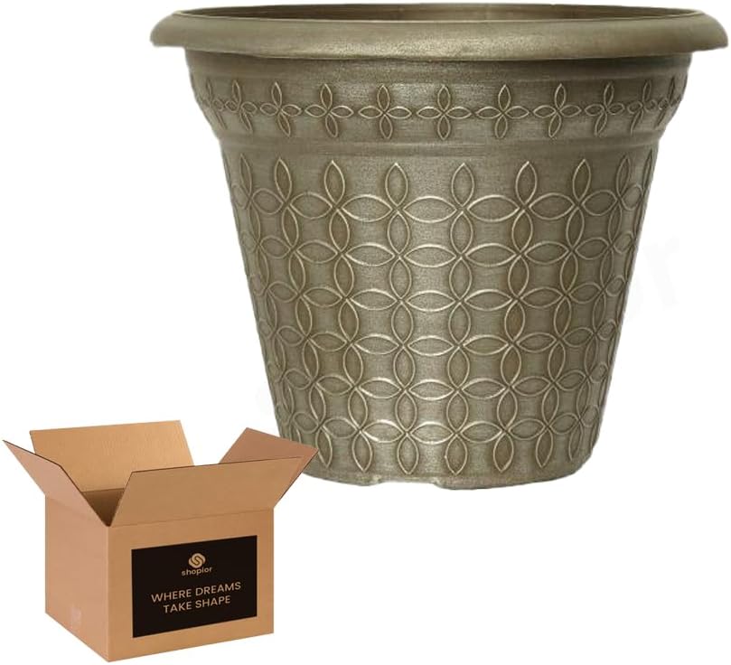 Mod Flora Plant Pot Planter – 9L Indoor Outdoor Flower Pot with Drainage Holes