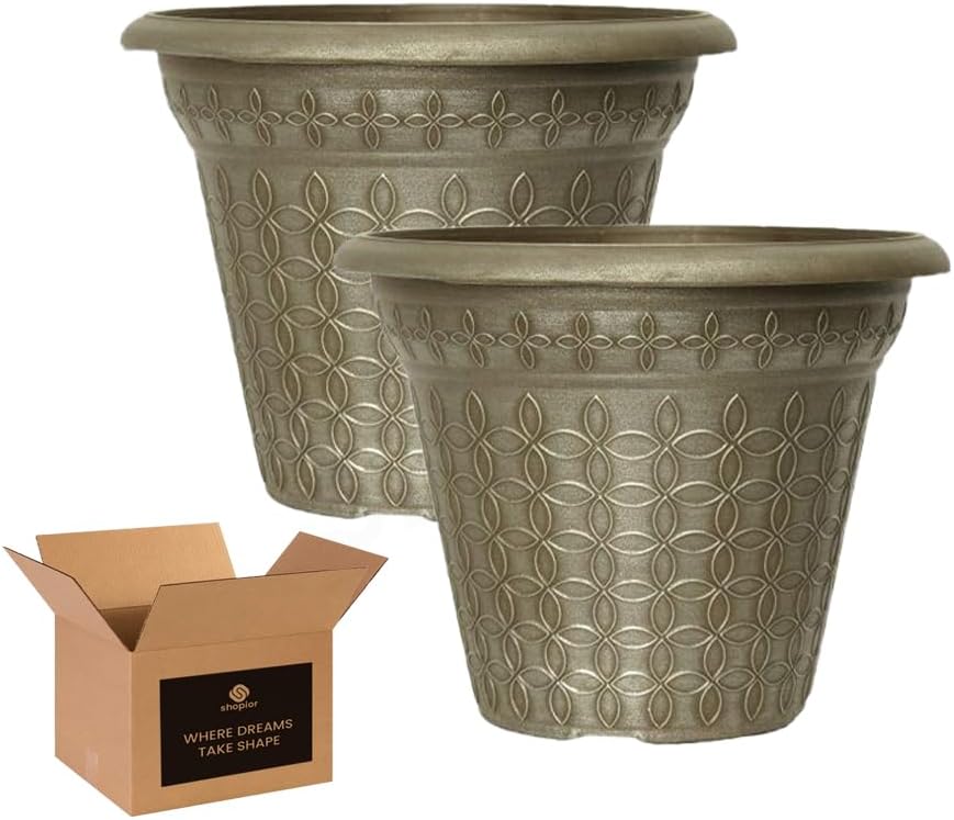 Mod Flora Plant Pot Planter – 9L Indoor Outdoor Flower Pot with Drainage Holes