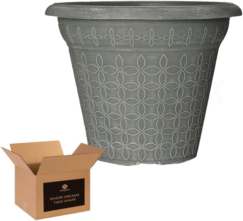 Mod Flora Plant Pot Planter – 9L Indoor Outdoor Flower Pot with Drainage Holes