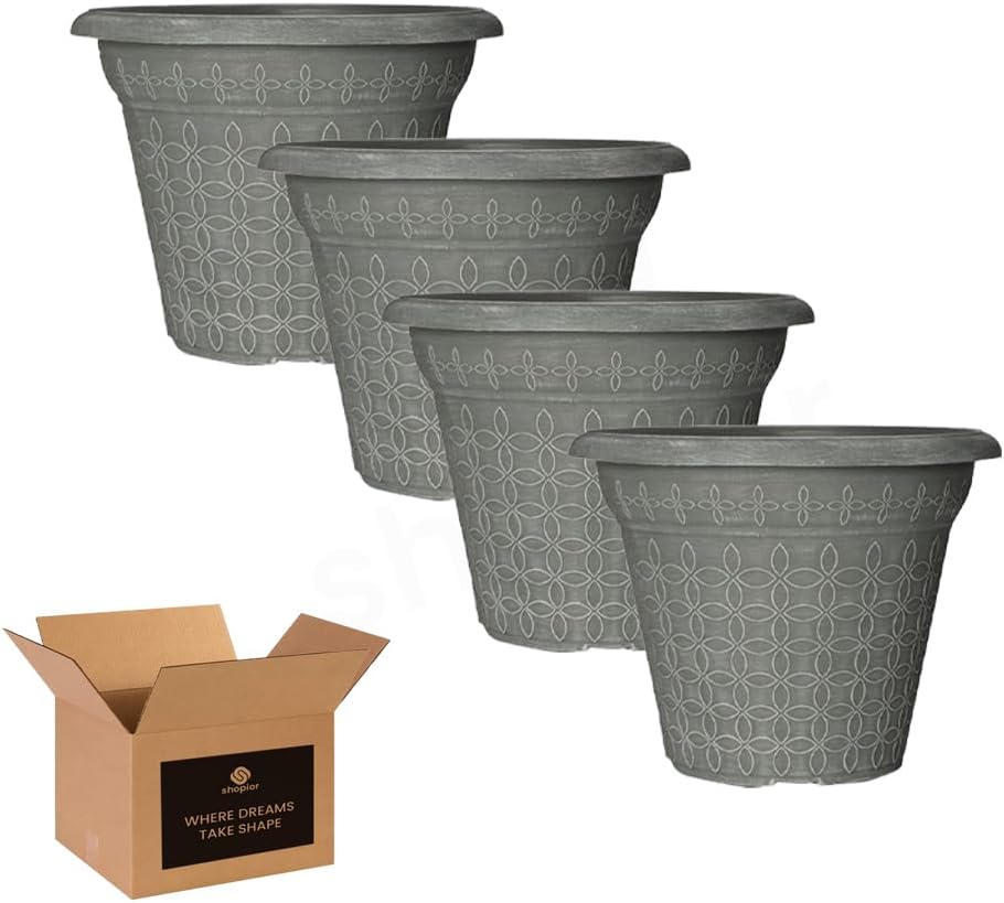 Mod Flora Plant Pot Planter – 9L Indoor Outdoor Flower Pot with Drainage Holes