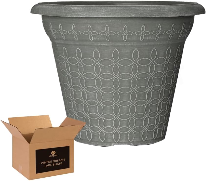 Mod Flora Plant Pot Planter – 9L Indoor Outdoor Flower Pot with Drainage Holes