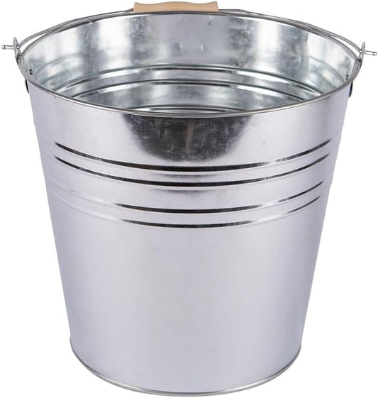 Galvanised Steel Coal & Ash Bucket – Heavy Duty Firewood & Kindling Storage Bin