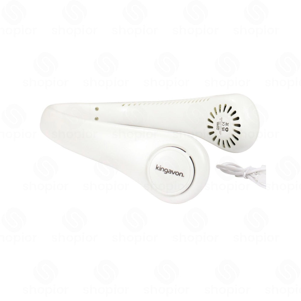 Portable Neck Fan | Bladeless USB Rechargeable Wearable Fan with 360° Cooling Airflow 3 Speed Settings