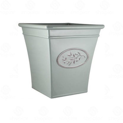Olive Tall Square Planters 35cm & 40cm with Saucers – Indoor Outdoor Garden Plant Pots