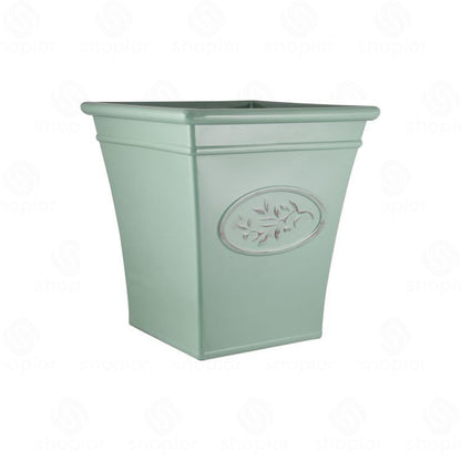 Olive Tall Square Planters 35cm & 40cm with Saucers – Indoor Outdoor Garden Plant Pots