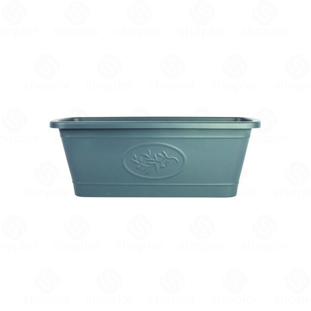 Olive Trough Straight Sided Planter 60cm – Large Grey Rectangular Garden Planter for Flowers