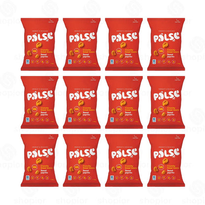 PALSE Sweet Paprika Crunchy Broad Bean Snacks – Healthy, High Fibre, Low Fat, Low Calorie (Case of 12 x 50g)