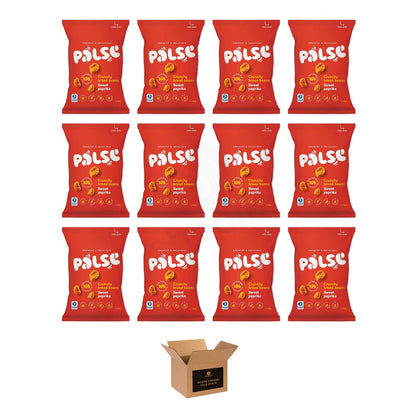PALSE Sweet Paprika Crunchy Broad Bean Snacks – Healthy, High Fibre, Low Fat, Low Calorie (Case of 12 x 50g)