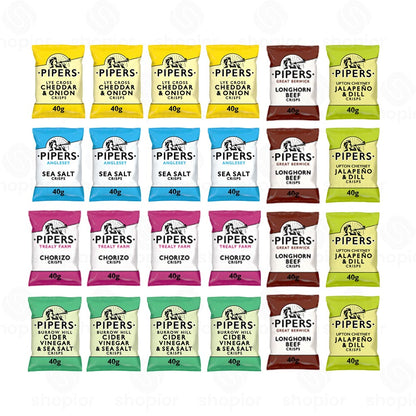 Pipers Flavoured Crisps Minibags – Hand Cooked British Potato Crisps | Vegetarian Gourmet SnackPipers Flavoured Crisps Minibags – Hand Cooked British Potato Crisps | Vegetarian Gourmet Snack