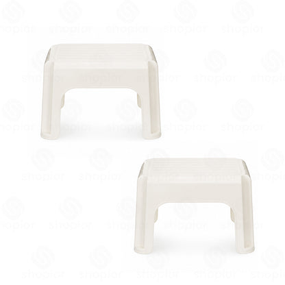 Heavy Duty Plastic Step Stool 40cm | Multipurpose Footstool for Kitchen, Bathroom, Bedroom | Lightweight, Easy Clean Finish | Portable Utility Stool for Adults & Kids