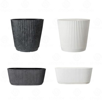 Premium Ribbed Plant Pot & Window Box Planter – Modern Fluted Indoor Outdoor Flower Pots