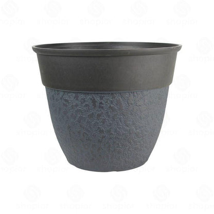 Premium Commack 16 Inch Planter | Charcoal Stone Effect Planter – Large Modern Indoor