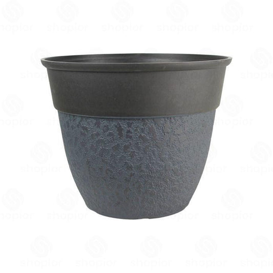 Premium Commack 16 Inch Planter | Charcoal Stone Effect Planter – Large Modern Indoor