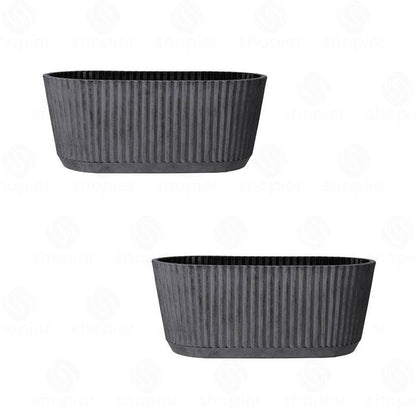 Premium Ribbed Plant Pot & Window Box Planter – Modern Fluted Indoor Outdoor Flower