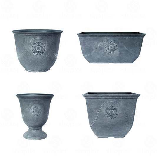 Premium Anaheim Aged Lead Planter Collection – Stone Effect Garden Plant Pots,