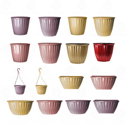 Rodeo Geometric Plastic Plant Pots & Planters – Modern Flower Containers, Hanging Baskets
