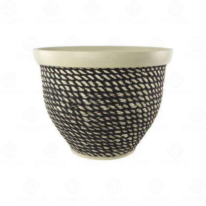 Woven Rope Planter 40cm - Large Decorative Indoor & Outdoor Garden Plant Pot – Plastic Flower Planter