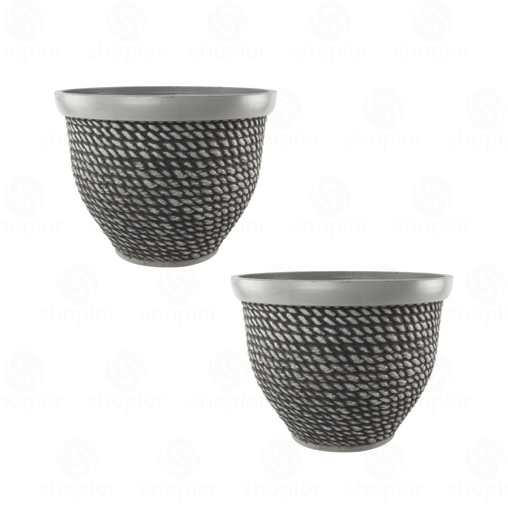 Woven Rope Planter 40cm - Large Decorative Indoor & Outdoor Garden Plant Pot – Plastic Flower Planter