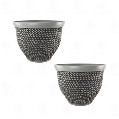 Woven Rope Planter 40cm - Large Decorative Indoor & Outdoor Garden Plant Pot – Plastic Flower Planter