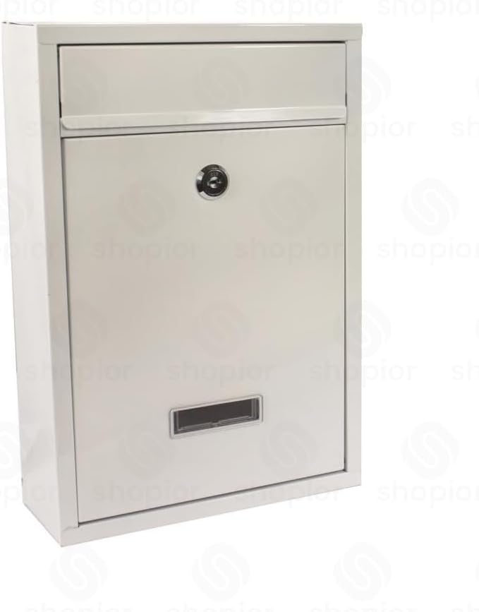 Wall Mounted Lockable Letter Mail Box – Weatherproof Steel Post Box with 2 Keys
