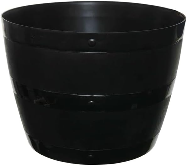 Whisky Barrel Garden Planter | Wood Grain Effect Outdoor Plastic Plant Pot
