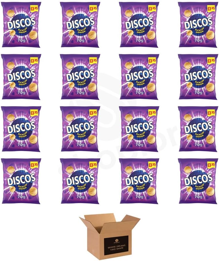 Discos Crisps Multipack 6 | Cheese & Onion, Salt Vinegar, Prawn Cocktail Flavour