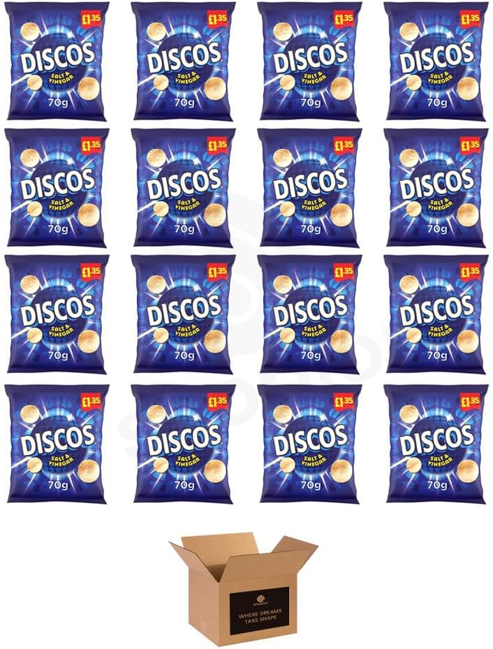 Discos Crisps Multipack 6 | Cheese & Onion, Salt Vinegar, Prawn Cocktail Flavour