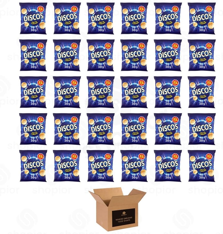 Discos Crisps Multipack 6 | Cheese & Onion, Salt Vinegar, Prawn Cocktail Flavour
