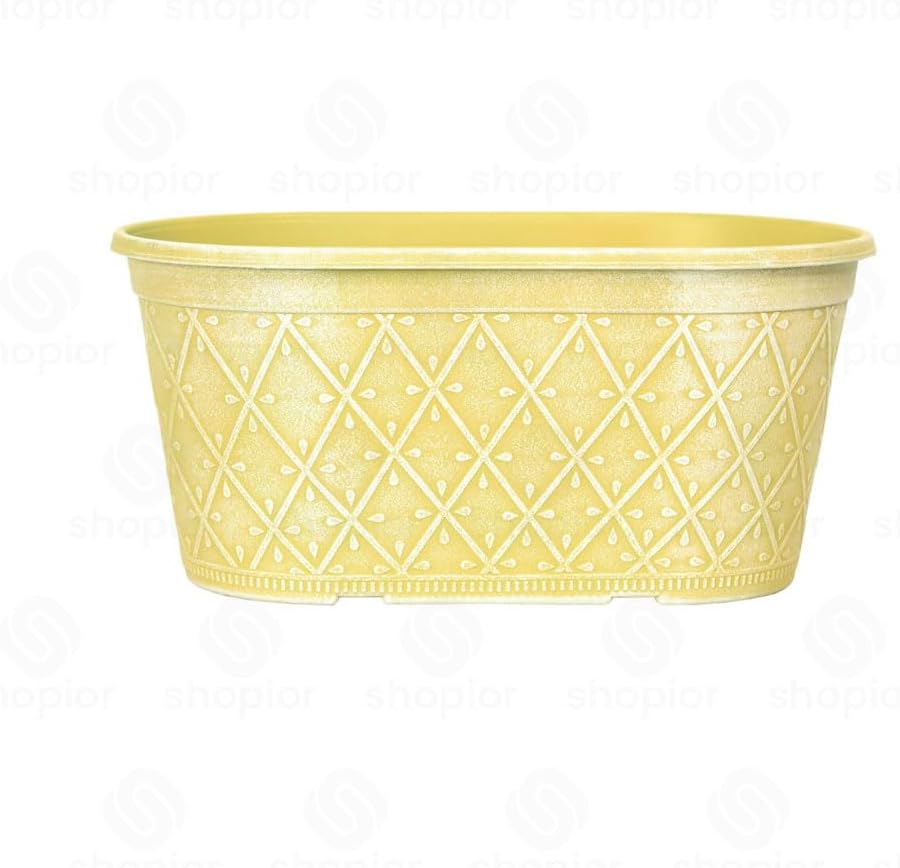 Powdered Whitewashed Trough Window Box – Decorative Plastic Outdoor Planter