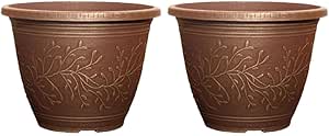 Round Linden Garden Plant Pot – Weatherproof Decorative Outdoor & Indoor Planter