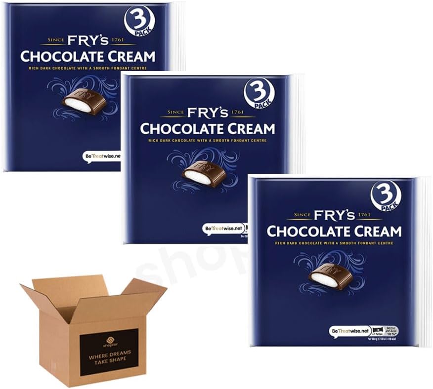 Fry’s Chocolate Cream Bar Bundle – Rich Dark Chocolate Bars (Chocolate Cream, Peppermint Cream & Orange Cream) – Snack Bars for Gifting, Sharing & Stocking Fillers