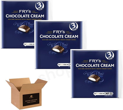Fry’s Chocolate Cream Bar Bundle – Rich Dark Chocolate Bars (Chocolate Cream, Peppermint Cream & Orange Cream) – Snack Bars for Gifting, Sharing & Stocking Fillers