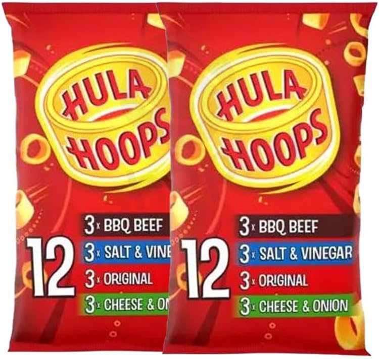 Hula Hoops Crisps Variety | BBQ, Cheese & Onion, Original, Ready Salted, Salt & Vinegar