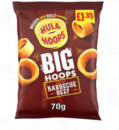 Hula Hoops Crisps Variety | BBQ, Cheese & Onion, Original, Ready Salted, Salt & Vinegar
