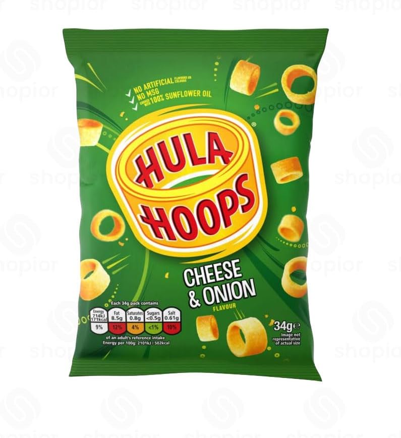 Hula Hoops Crisps Variety | BBQ, Cheese & Onion, Original, Ready Salted, Salt & Vinegar