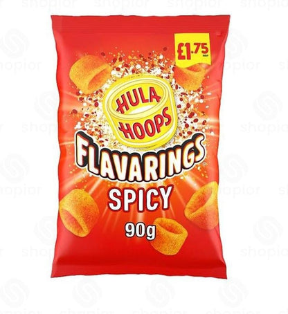 Hula Hoops Crisps Variety | BBQ, Cheese & Onion, Original, Ready Salted, Salt & Vinegar