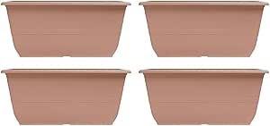 Peach Terracotta Plastic Plant Pots 30cm (12 Inch)– 10L Round Garden Planters