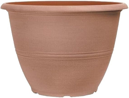 Peach Terracotta Plastic Plant Pots 30cm (12 Inch)– 10L Round Garden Planters