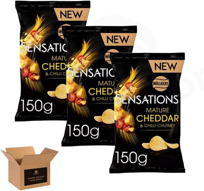 Walkers Sensations Crisps – Bold Spicy Sweet Flavour | 3 Pack | Premium Crunchy