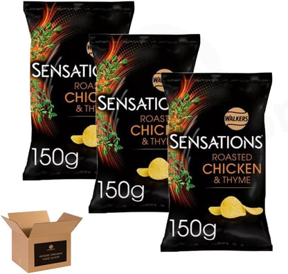 Walkers Sensations Crisps – Bold Spicy Sweet Flavour | 3 Pack | Premium Crunchy