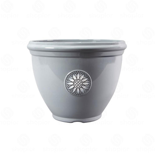 Sunflower Planter 30.5cm Lead Grey | Decorative Indoor & Outdoor Flower Pot