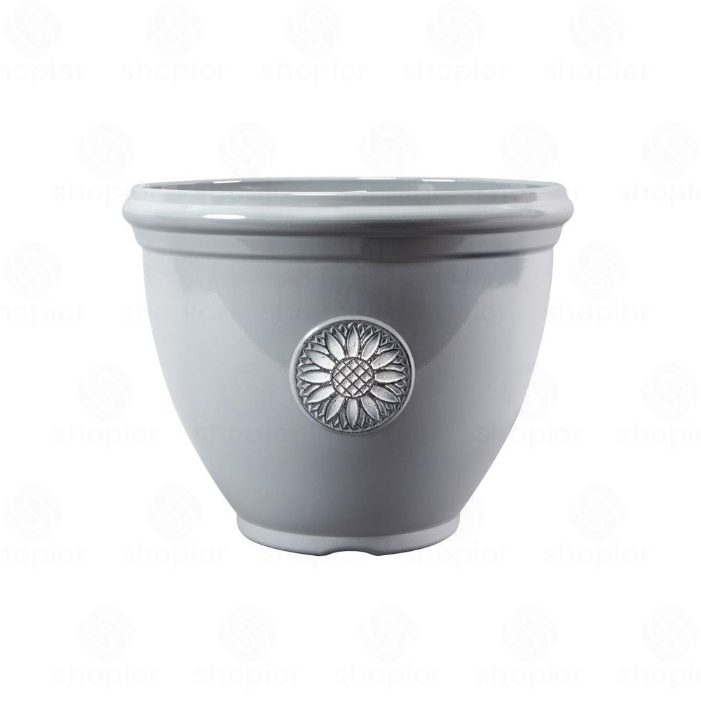 Sunflower Planter 30.5cm Lead Grey | Decorative Indoor & Outdoor Flower Pot