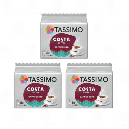 Tassimo Costa Coffee Pods – Cappuccino, Latte & Americano Barista Style Coffee
